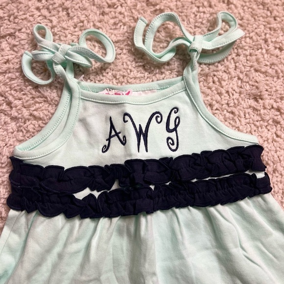 GIRLS LOLLY WOLLY DOODLE SUN TOP MONOGRAMMED WITH “AWG” SIZE 2/3 NWT - Picture 3 of 10